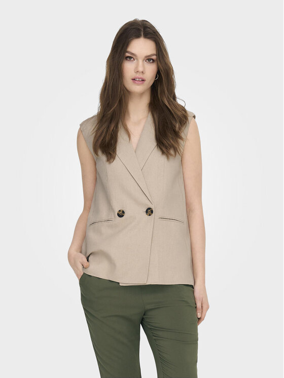 ONLY ONLY Telovnik Caro 15278794 Bež Loose Fit