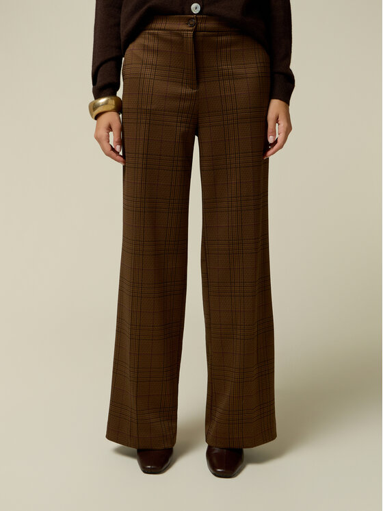 Oltre Oltre Pantaloni di tessuto P05TR009664N001 Marrone Flared Fit