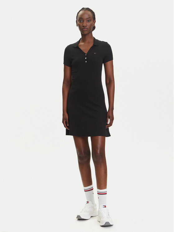 Tommy Jeans Tommy Jeans Kleid für den Alltag DW0DW21172 Schwarz Regular Fit