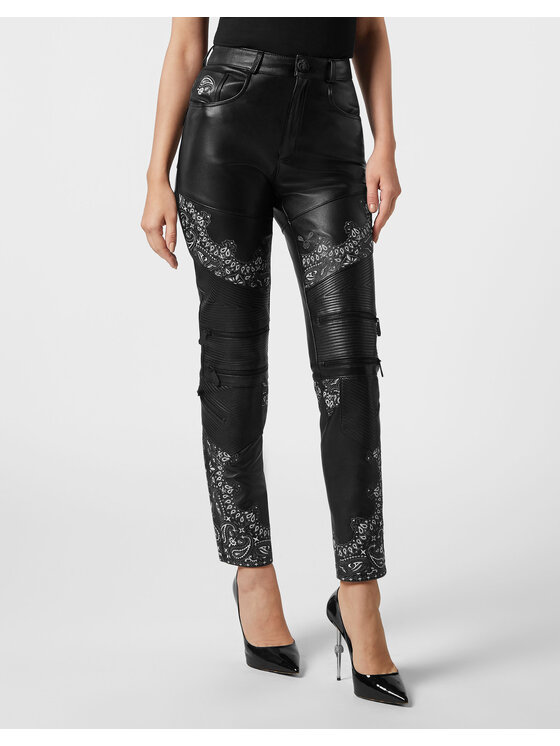 PHILIPP PLEIN PHILIPP PLEIN Pantaloni di pelle 8925 Nero