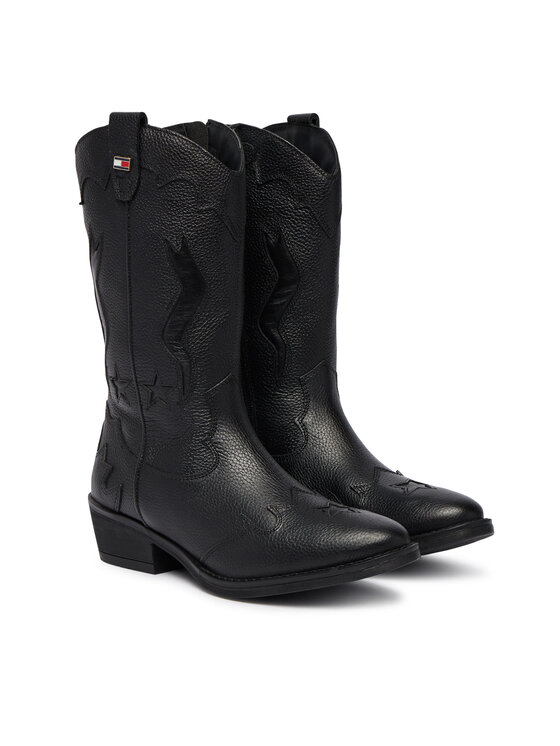 Tommy Hilfiger Tommy Hilfiger Kovbojská obuv T3A6-35193-0036 Černá