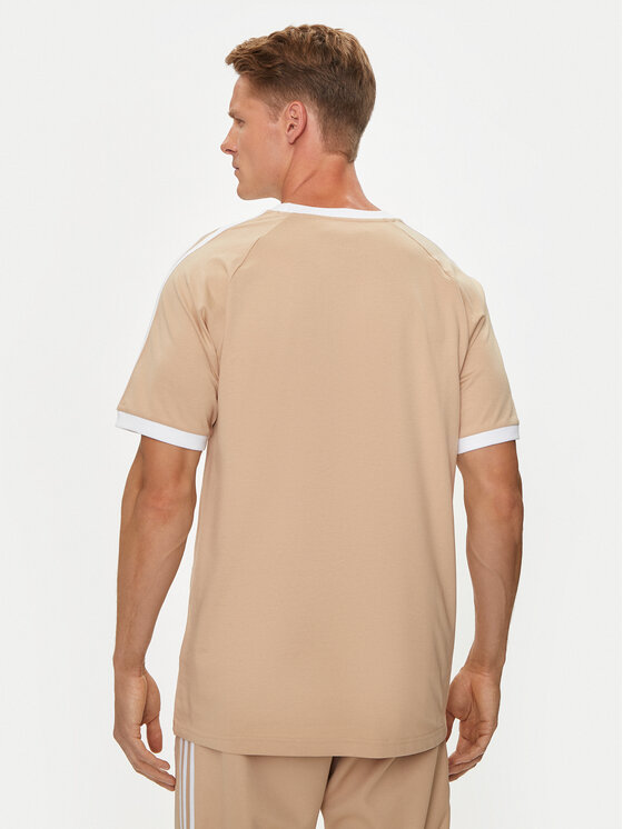 adidas adidas T-Shirt adicolor Classics 3-Stripes IZ2366 Beżowy Slim Fit