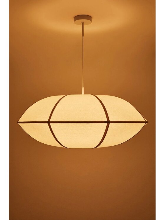 MIAhome MIAhome Lampa wisząca lniana Patraix Beżowy