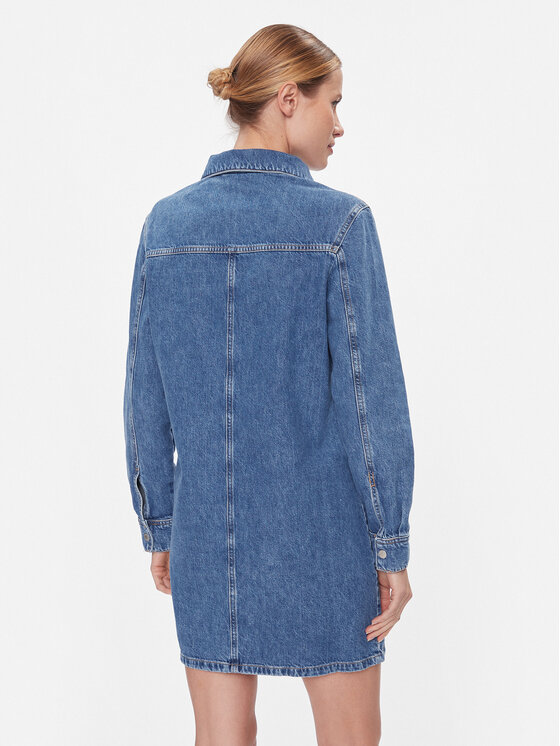 Tommy Jeans Tommy Jeans Jeans haljina Aline Ls Dress Ah5032 Ext DW0DW17542 Plava Regular Fit