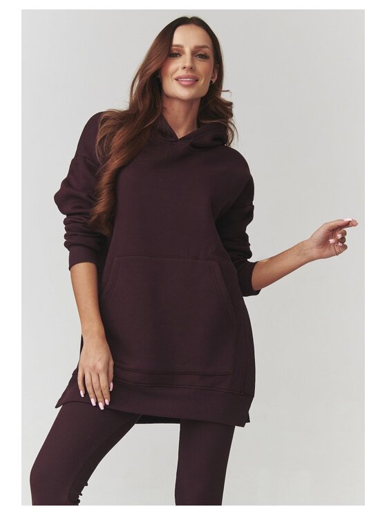 Makadamia Makadamia Dres A12 Bordowy Regular Fit