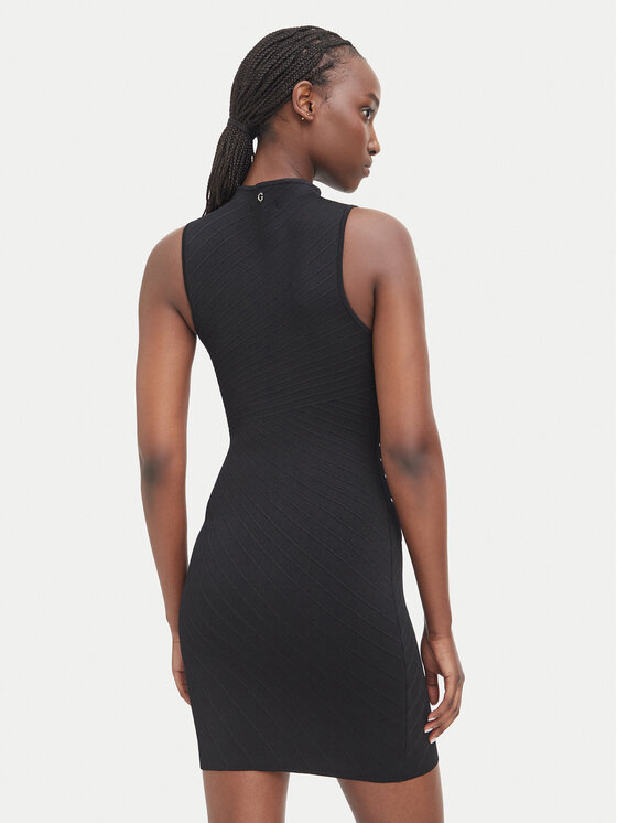 Guess Guess Koktejlové šaty W6BK70 Z1575 Čierna Slim Fit
