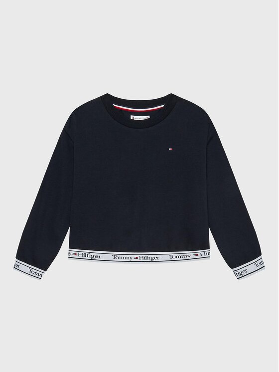 Tommy Hilfiger Džemperis ar kapuci KG0KG07135 M Tumši zils Regular Fit