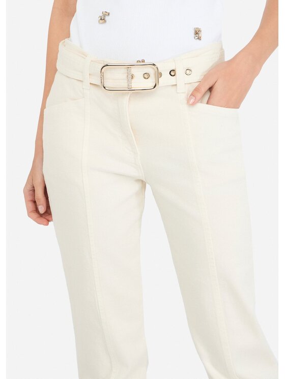 Liu Jo Liu Jo Pantaloni di tessuto CF5292T1819X0728 Bianco Regular Fit