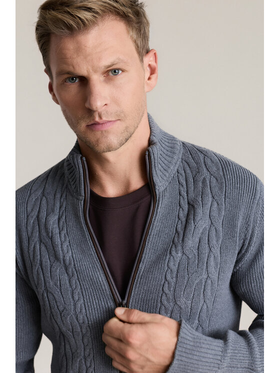 Lancerto Lancerto Sweter Jorund SW073226000082 Szary Regular Fit