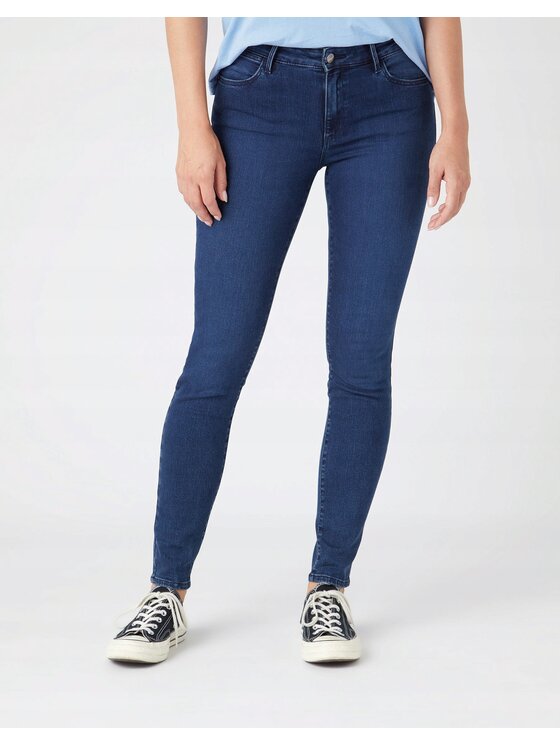 Wrangler Wrangler Jeansy Skinny Niebieski Skinny Fit