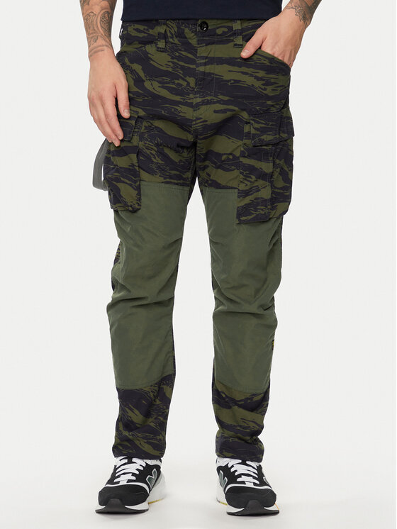G-Star Raw Bavlnené nohavice 3D Cargo 2.0 D24308-D386-G393 Zelená Tapered Fit