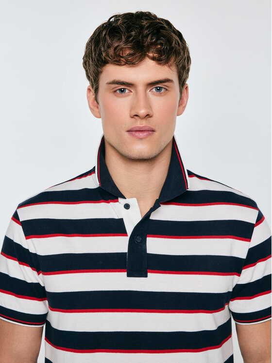 BIG STAR BIG STAR Polo SEULIS Biały Basic Fit