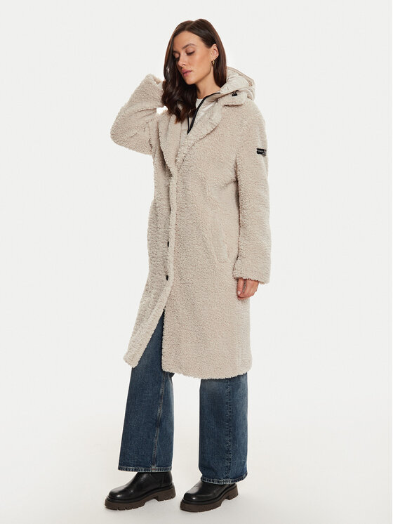 Frieda & Freddies Cappotto in shearling 3808 Écru Regular Fit, taglia : 44