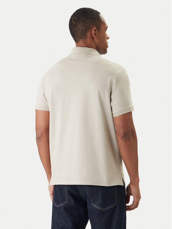 Calvin Klein Calvin Klein Тениска с яка и копчета LV04LC254G Бежов Slim Fit