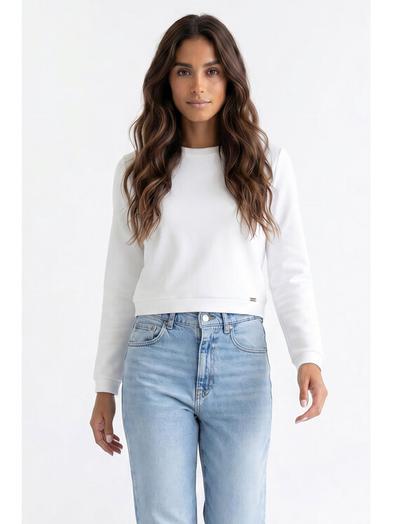 FIGL FIGL Mikina M1375 Krémová Regular Fit