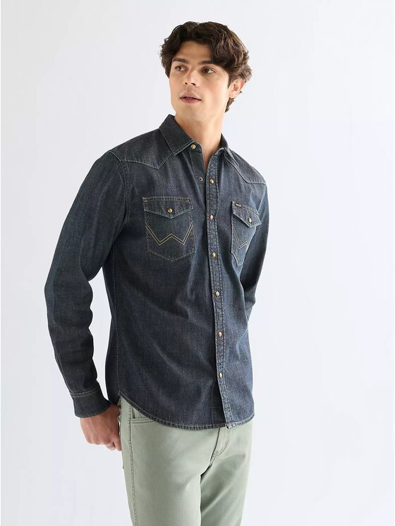 Wrangler Wrangler Camicia WESTERN SHIRT Blu Regular Fit