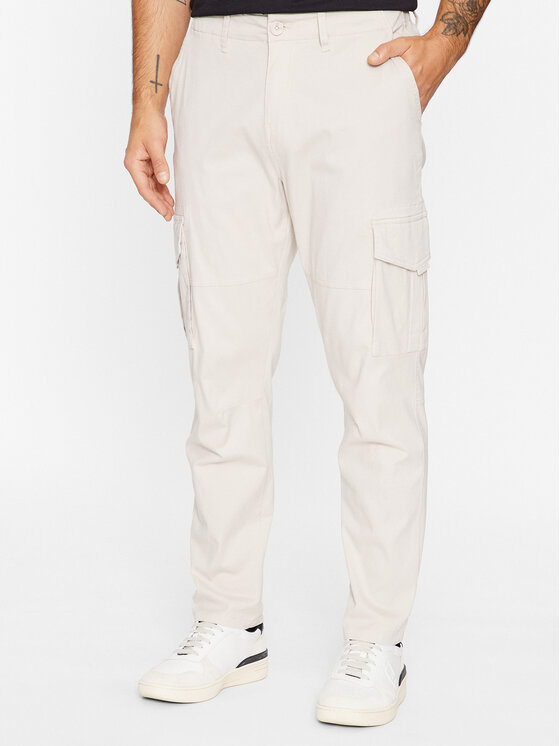 Only & Sons Only & Sons Kalhoty z materiálu 22025431 Écru Tapered Fit