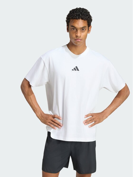 adidas adidas Koszulka techniczna 168665 Biały Loose Fit