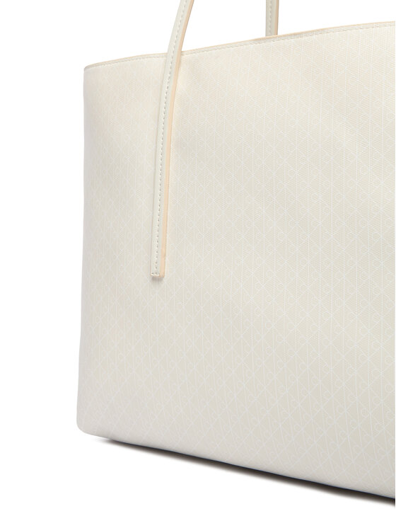 Calvin Klein Calvin Klein Handtasche Emblem Aop Tote W/ Pouch LV04F3266G Écru