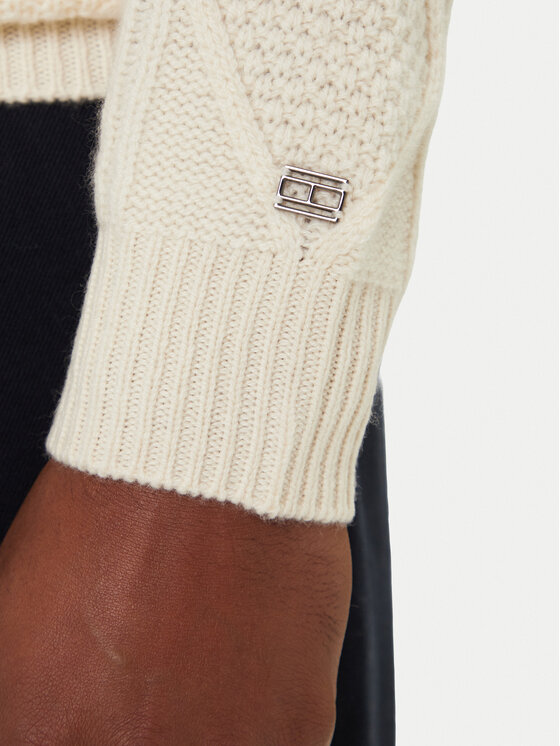 Tommy Hilfiger Tommy Hilfiger Rolák MW0MW40914 Écru Regular Fit