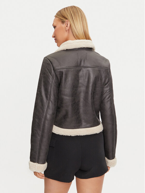 ONLY ONLY Bunda z imitace kůže Betty 15322046 Šedá Regular Fit