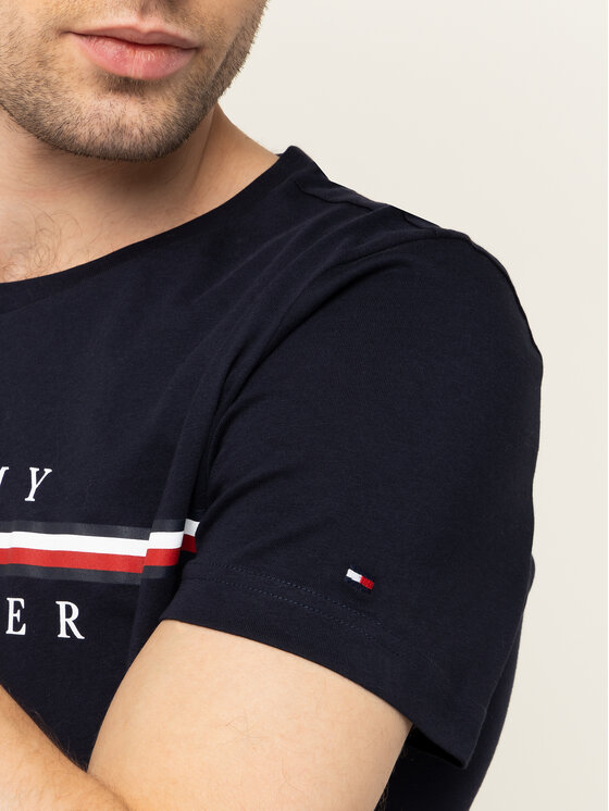 Tommy Hilfiger Tommy Hilfiger Póló Corp Split MW0MW12520 Sötétkék Regular Fit