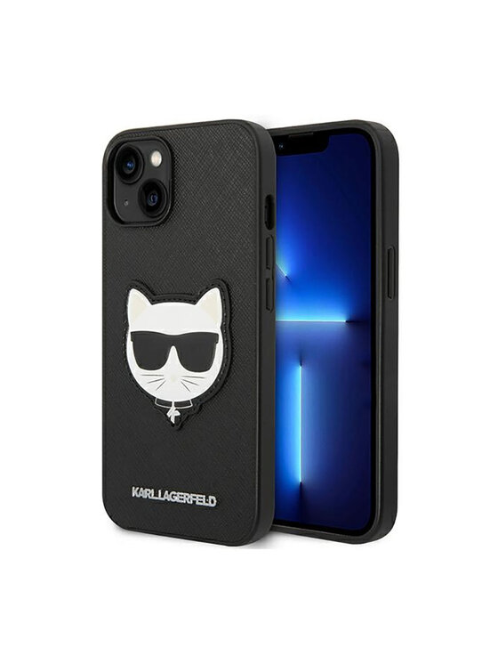 CG Mobile Karl Lagerfeld Saffiano Étui Rigide avec Fentes pour Cartes