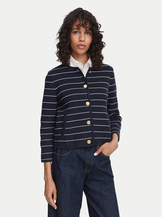 Tommy Hilfiger Cardigan WW0WW50088 Bleumarin Regular Fit