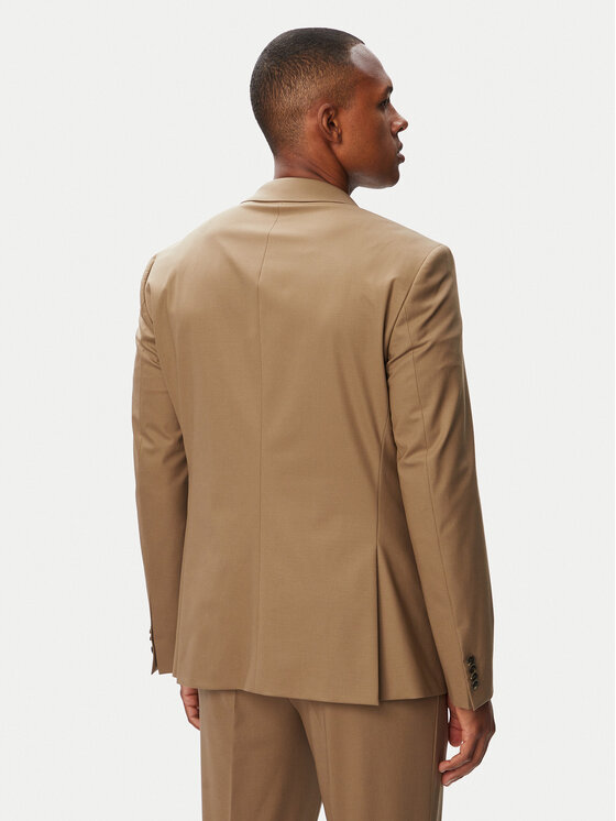 HUGO HUGO Obleka Henry-Getlin253X 50567894 Temno bež Slim Fit