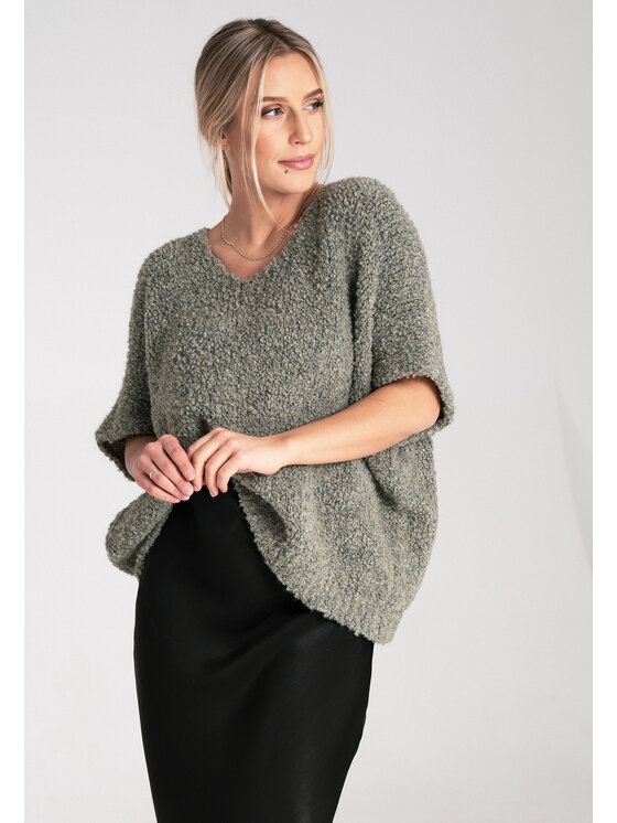 FIGL FIGL Sweter M1109 Zielony Classic Fit