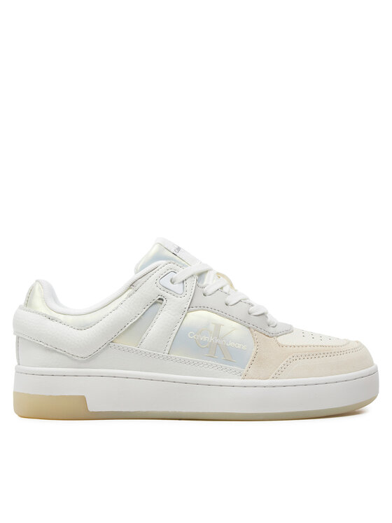 Sneakers Calvin Klein Jeans Basket Cupsole Low Mix Ml Mtr YW0YW01490 Alb