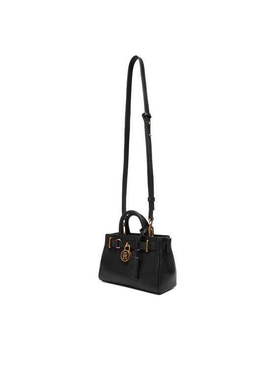 Tommy Hilfiger Tommy Hilfiger Handtasche American Icon Micro Tote Leather AW0AW18167 Schwarz