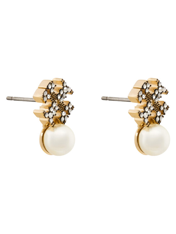 Tory Burch Tory Burch Naušnice LOGO AND PEARL STUD EARRINGS 184422 Zlatna