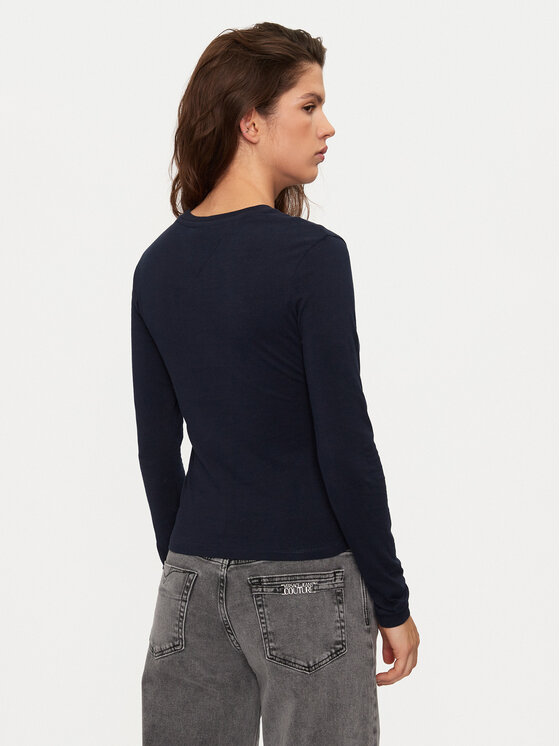 Tommy Jeans Tommy Jeans Bluse Essential DW0DW18793 Dunkelblau Slim Fit