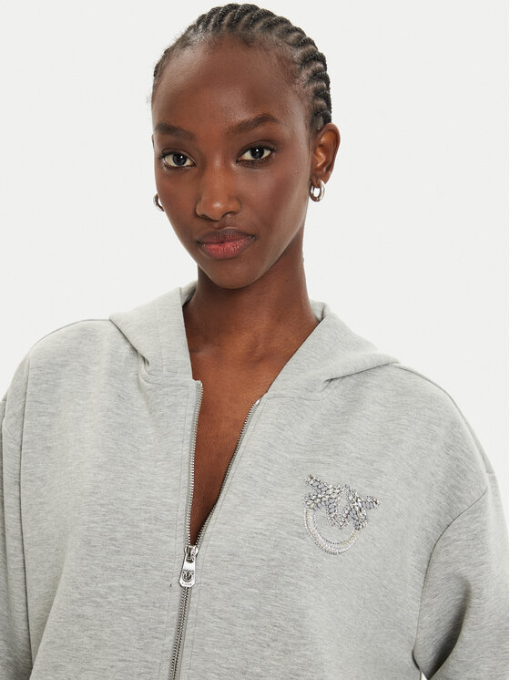 PINKO Pinko Суитшърт Gesso Zippato 104122 A2A5 Сив Regular Fit