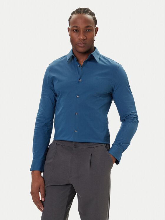 Calvin Klein Calvin Klein Риза LV04LB145G Син Slim Fit