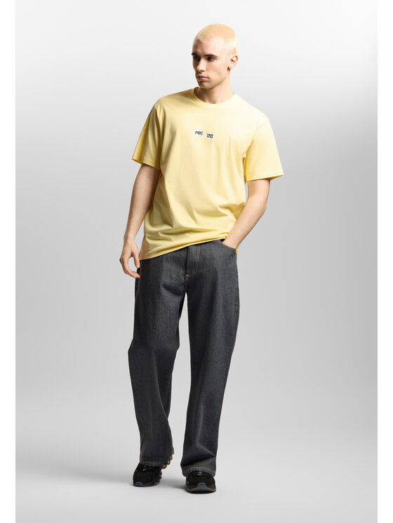 PROSTO. PROSTO. T-Shirt Crack Box Logo KL261MTEE1022 Żółty Regular Fit