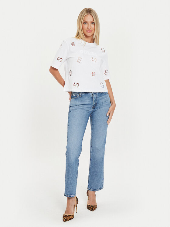 Guess Guess Džinsi W4YA98 D5CC5 Zils Straight Fit