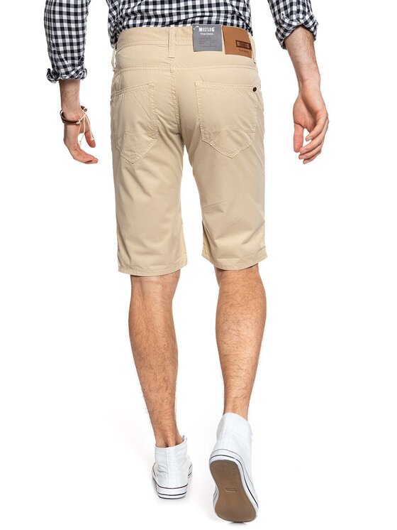 Mustang Mustang Pantaloncini di jeans CHICAGO SHORT Beige Slim Fit
