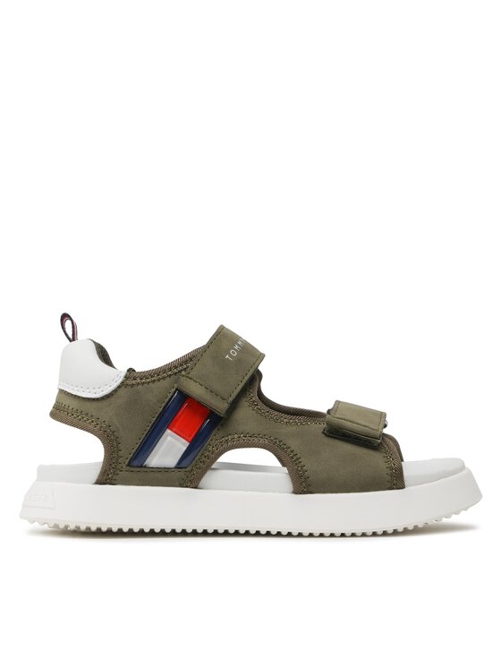 Sandale Tommy Hilfiger Flag Velcro Sandal T3B2-32906-1355 M Kaki