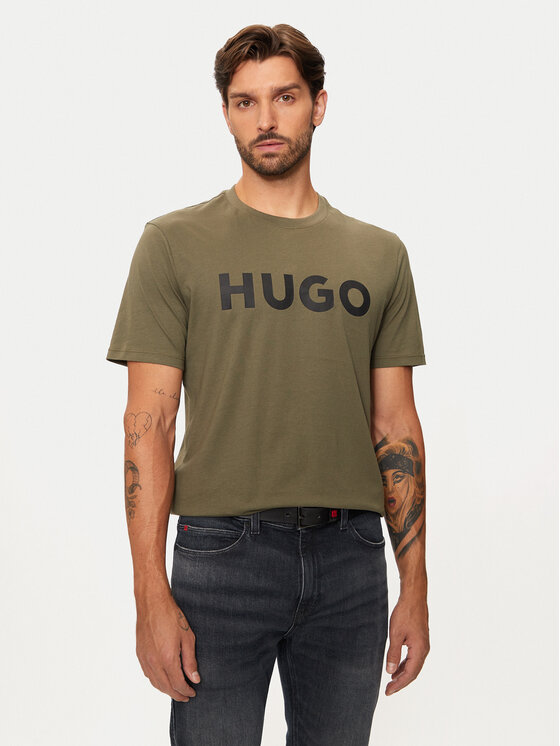 Hugo T-krekls Dulivio 50467556 Haki Regular Fit