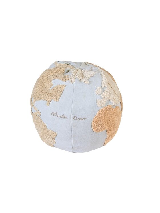 Lorena Canals Lorena Canals Poduszka dekoracyjna Pufa World Map 45 x Ø 50 cm Niebieski