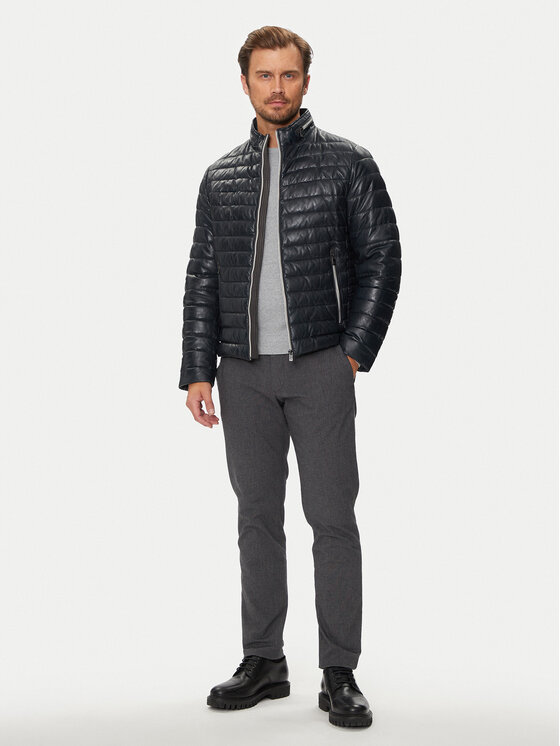 Milestone Milestone Giacca di pelle Cortino 431019 60515 Blu scuro Regular Fit