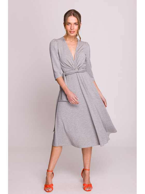 Stylove Stylove Večerní šaty S404 Šedá Premium Fit