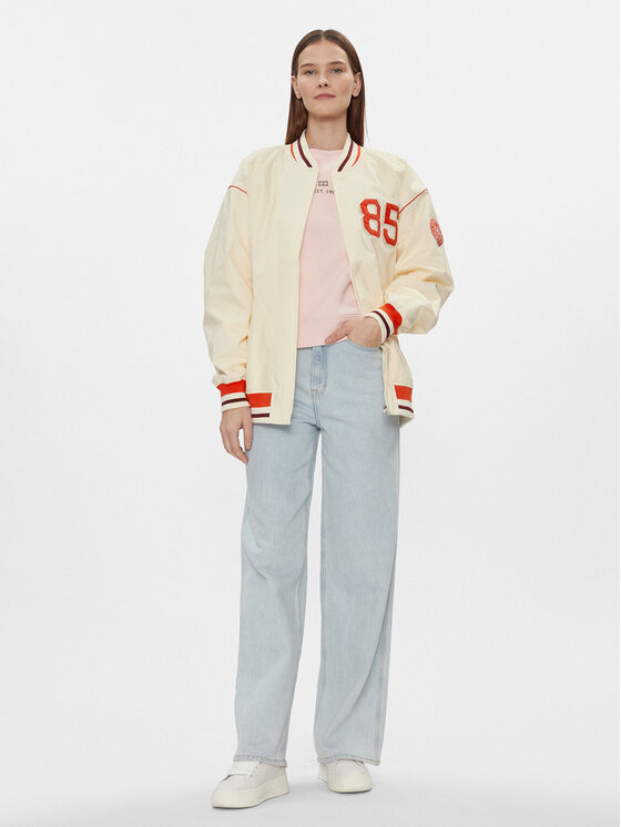 Tommy Hilfiger Tommy Hilfiger Bundy bomber Baseball WW0WW40477 Béžová Oversize