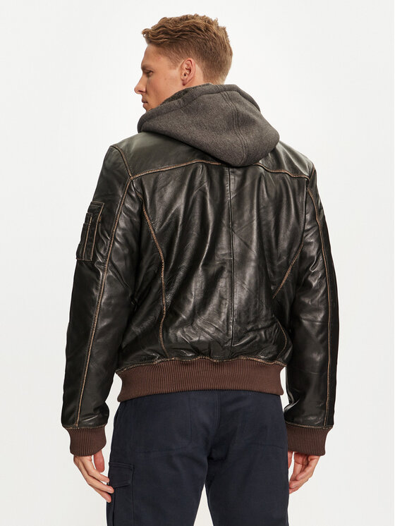Alpha Industries Alpha Industries Geacă de piele 193129 Maro Regular Fit