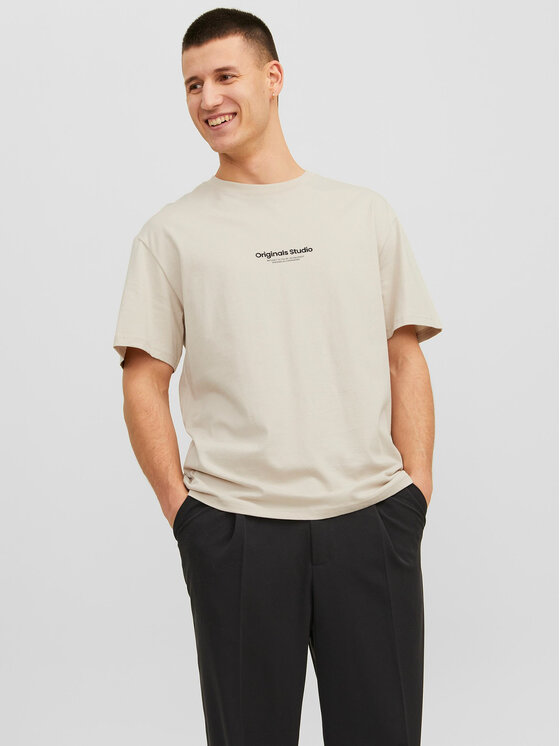 Jack&Jones T-krekls Vesterbro 12240121 Bēšs Relaxed Fit