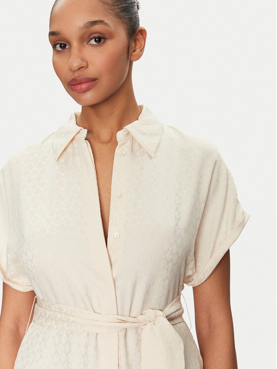 LOLA CASADEMUNT LOLA CASADEMUNT Φόρεμα πουκάμισο MS2516004 Εκρού Regular Fit