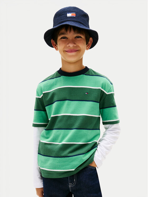 Tommy Hilfiger T-Shirt KB0KB10298 Zielony Regular Fit