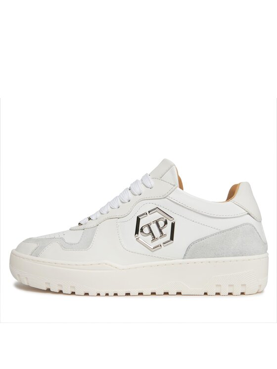 PHILIPP PLEIN PHILIPP PLEIN Sneakersy Mix Leather Lo Top Sneakers SADS USC0545 PLE010N 01 Biały